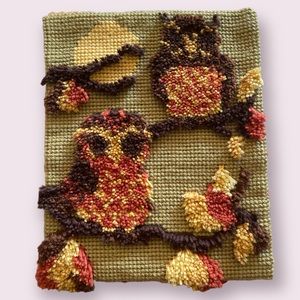 Vintage Owl Latch Hook Tapestry